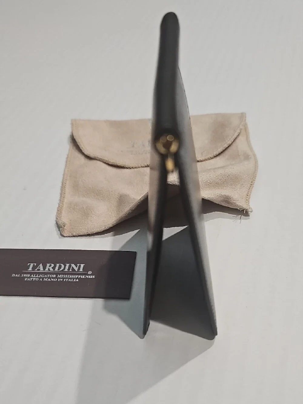 Tardini Black Leather Women's Money Clip Wallet